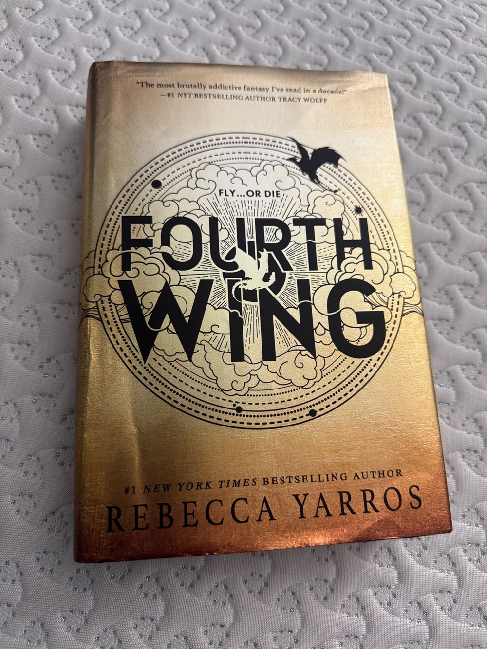 Fourth Wing by Rebecca Yarros - Gold Hardcover fourth wing